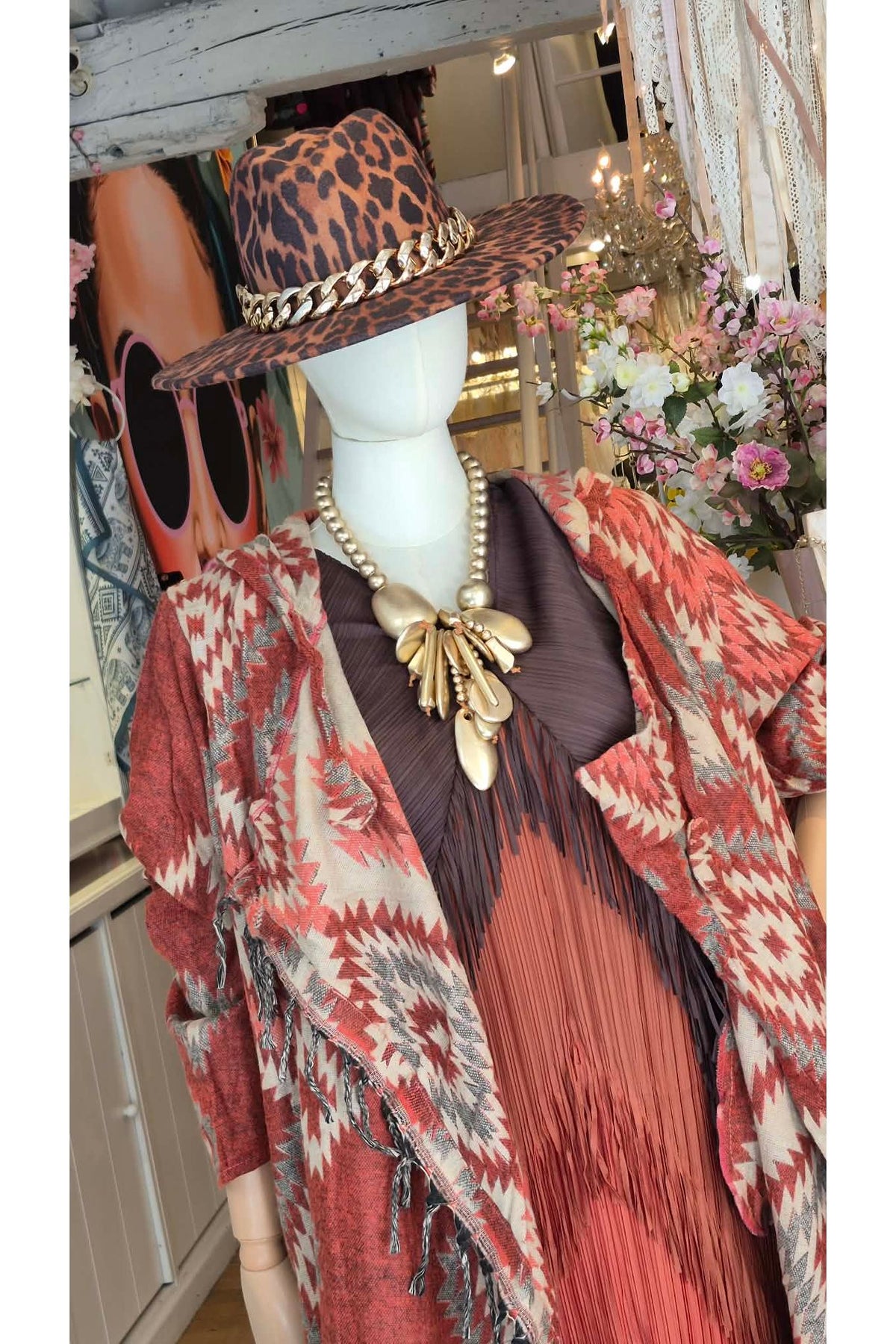 Fringe Statement Jurk Marron