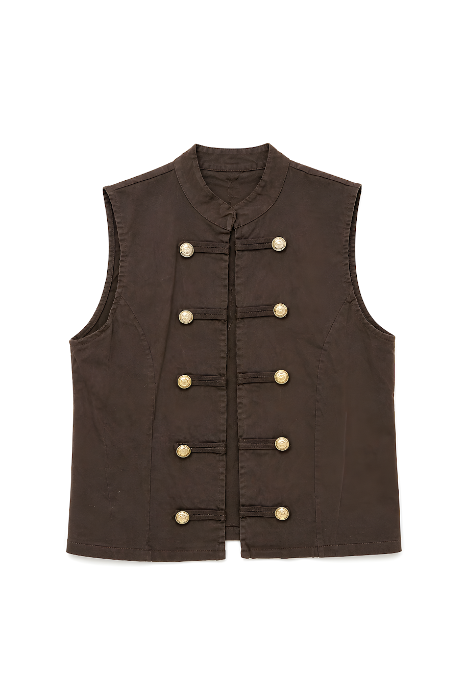 Military Chic Gilet Choco