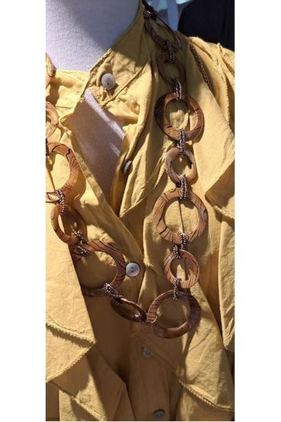 Ketting Parelmoer Mosterd