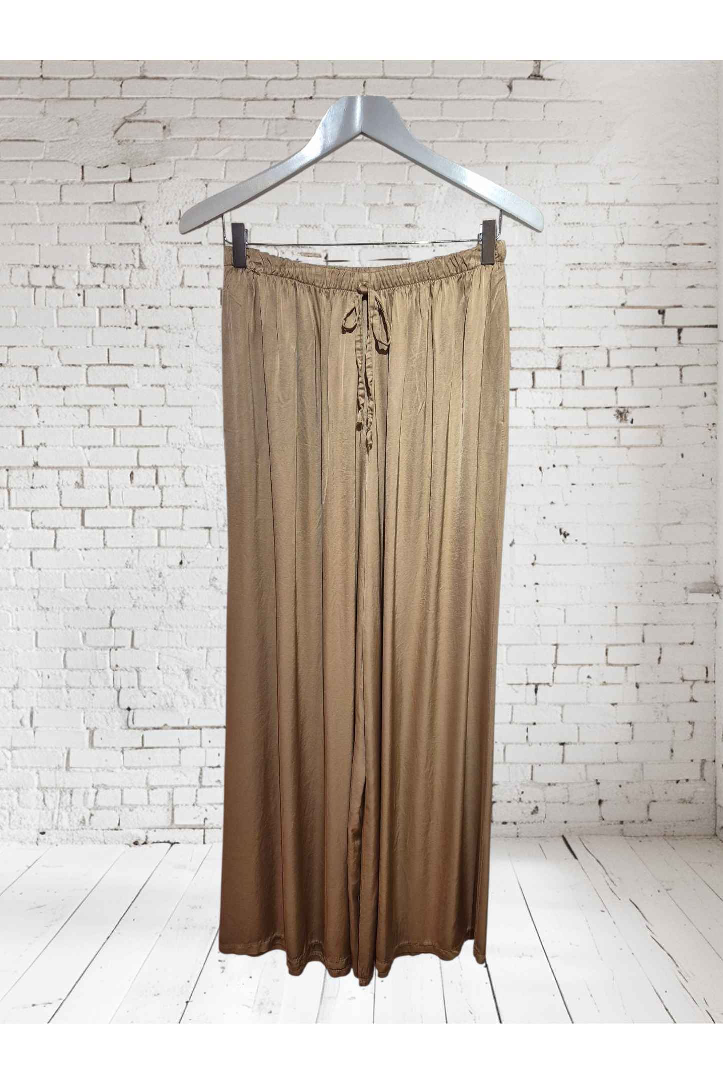 Broek Satijn Licht Camel