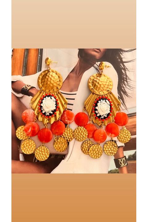 Oorbellen Grieks coral roosjes