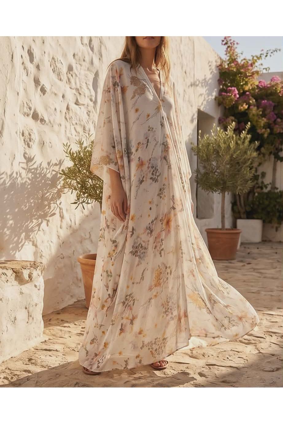 Bohemian maxi jurk met bloemenprint