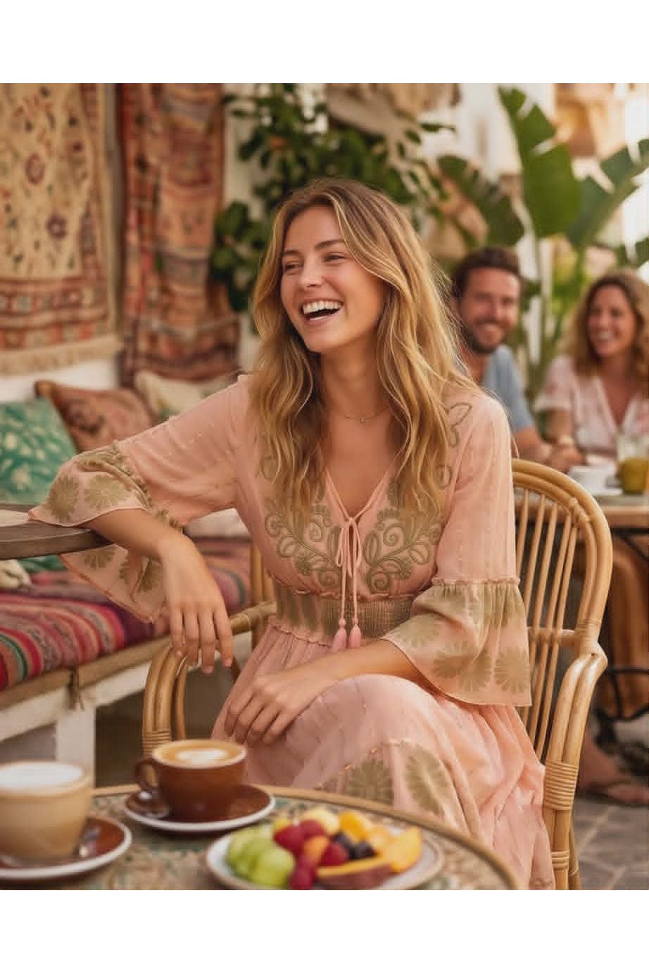 Bohemian Maxi Jurk Peach