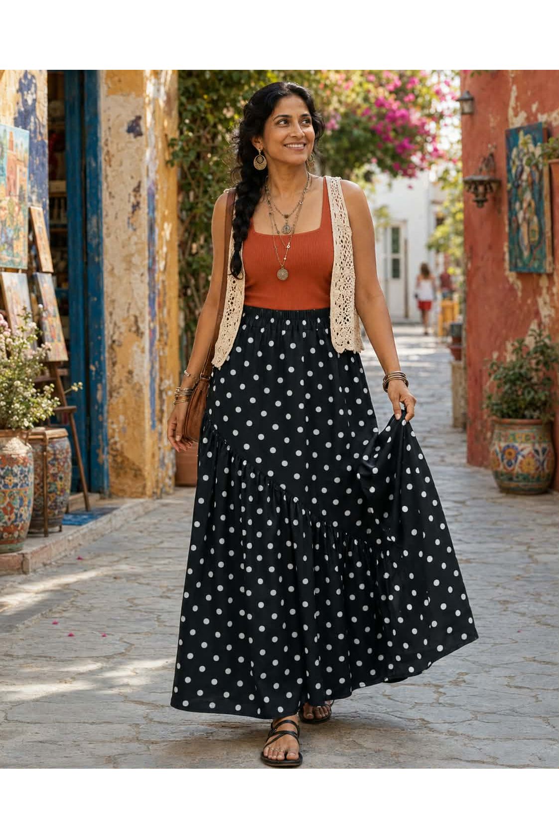 Maxirok Polka Love Zwart