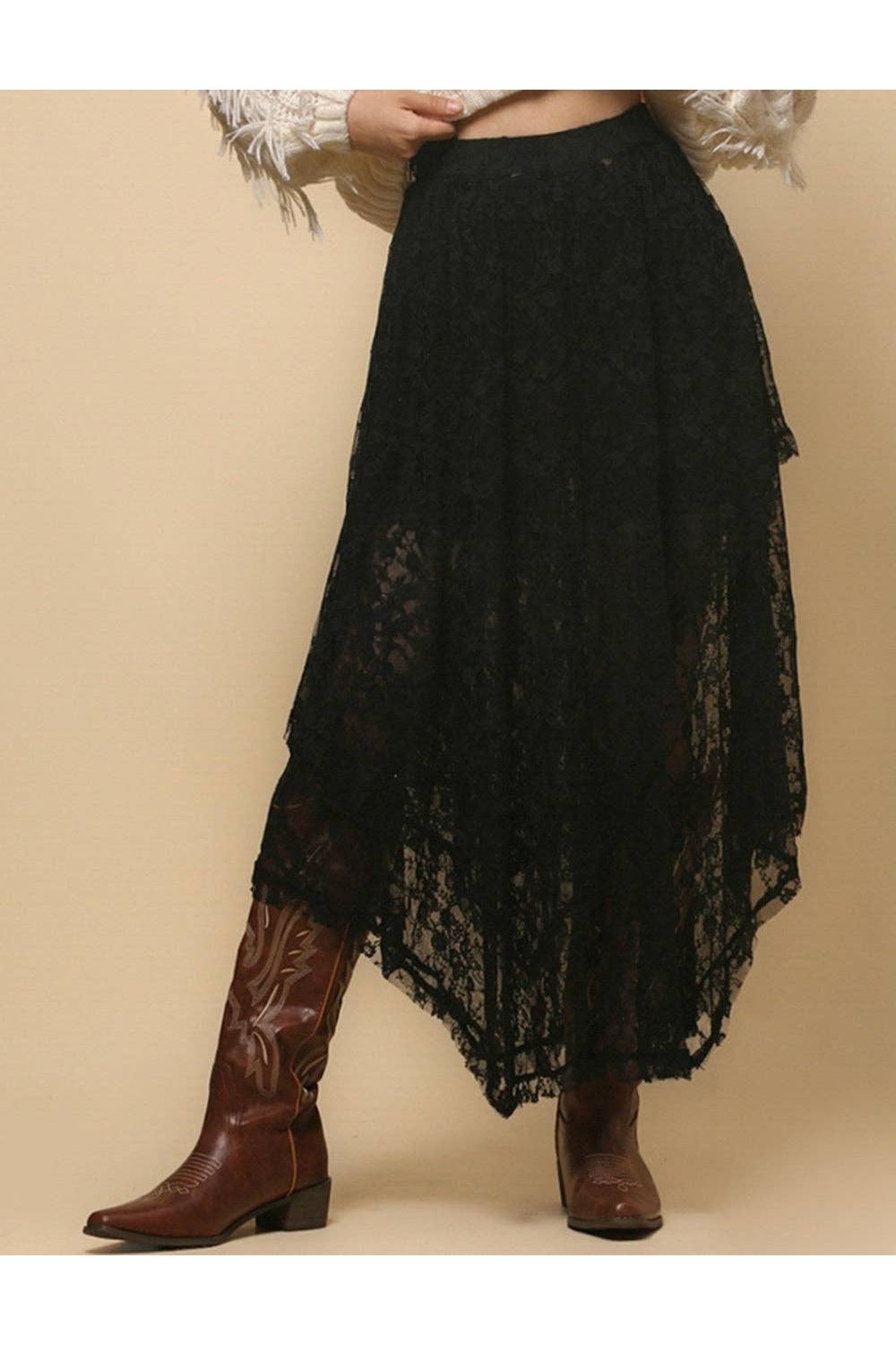 Bohemian Lace Midi Skirt