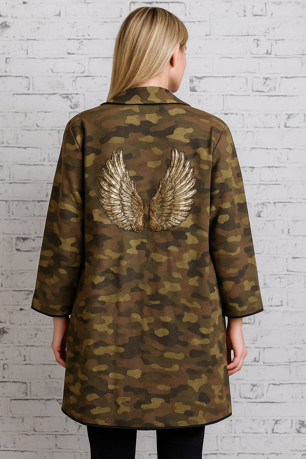 Camo Vest met Gouden Engelvleugels