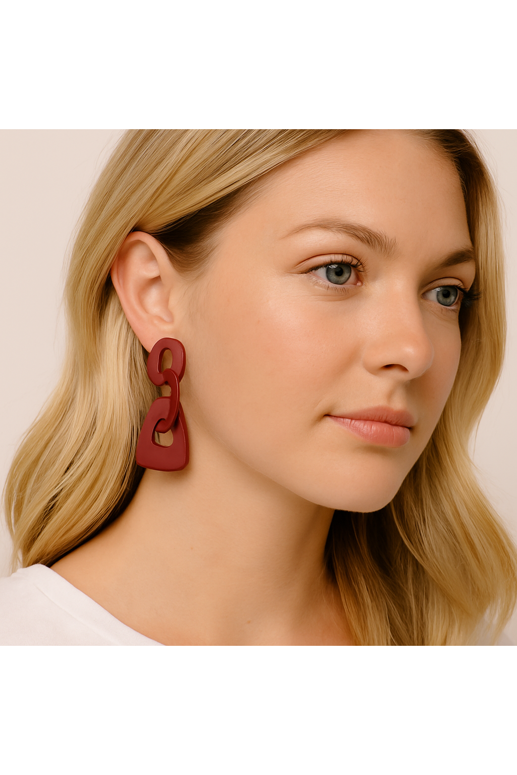 Bordeaux Statement Oorbellen in Kunsthars