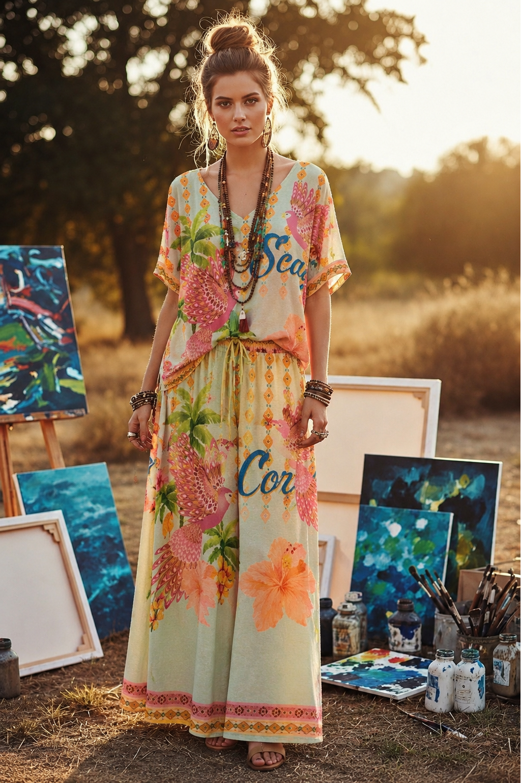 Scarlet Paradise Lurex Ensemble