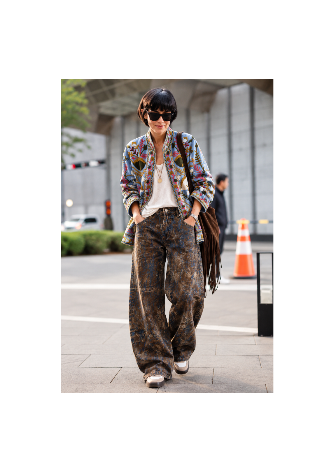 Statement Barrel Jeans met Velours Details