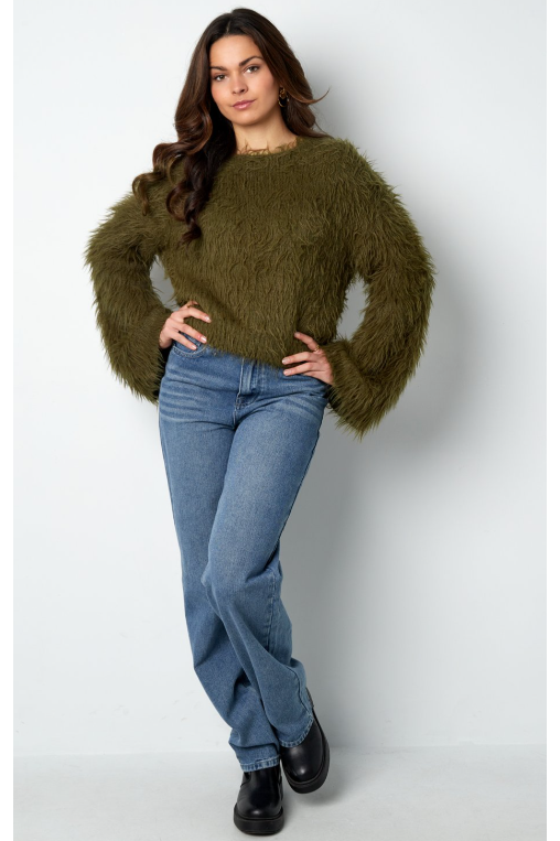 Fluffy knit Groen