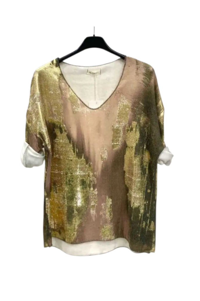 Shirt "Kaki abstract"