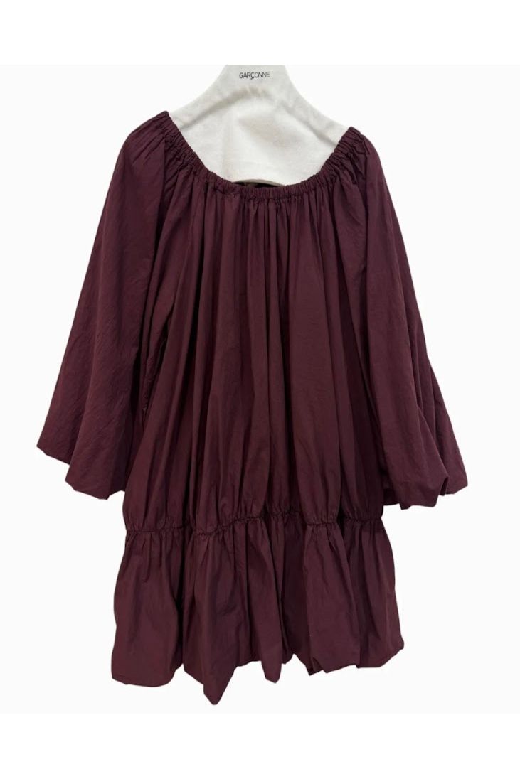 Boho Balloon Dress Bordeaux