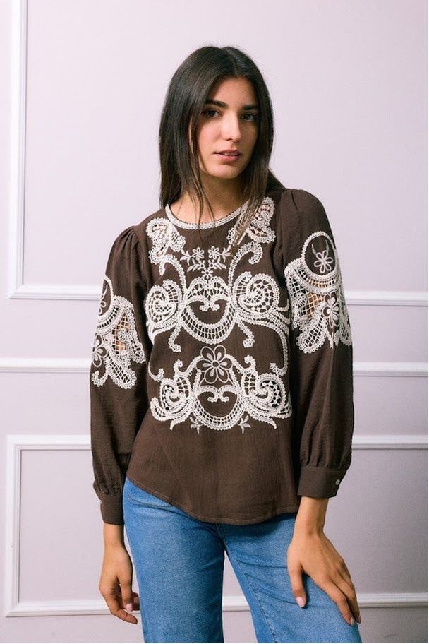 Chocolate Lace Blouse