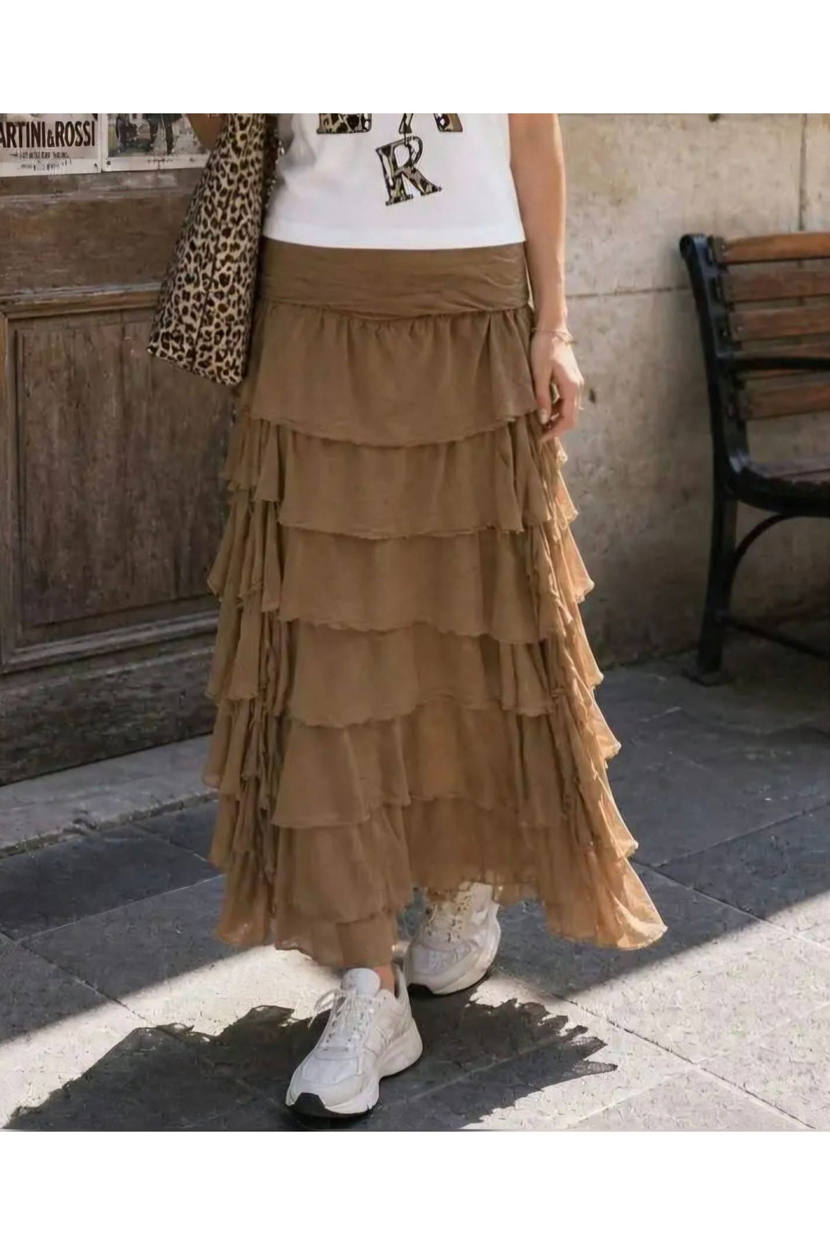 Laagjesrok Silky Boho Camel