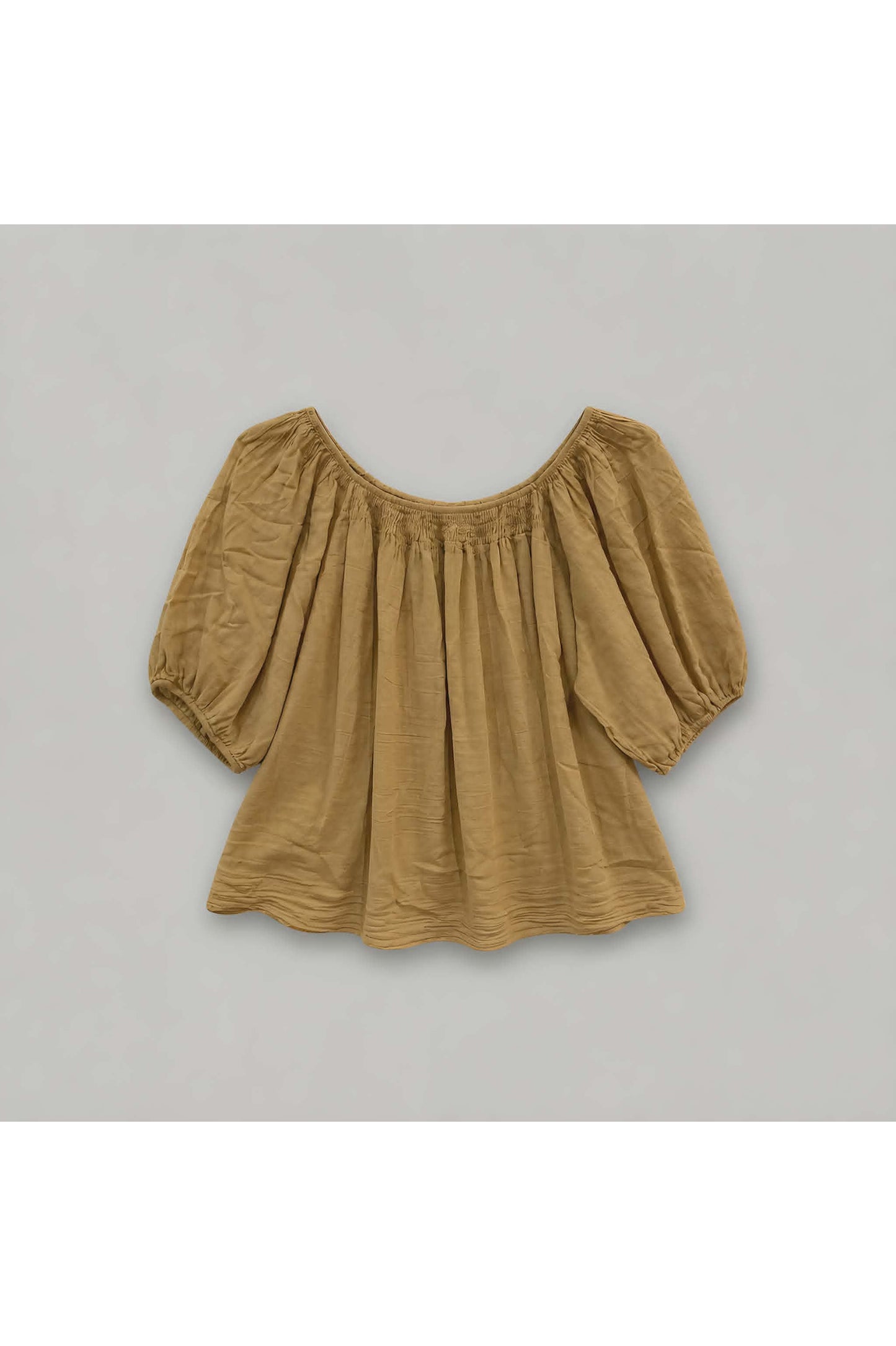 Boho Puff Sleeve Top camel