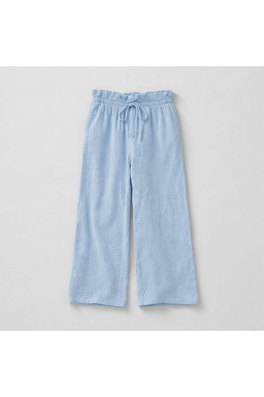 Luchtige broek in gewafeld katoen Licht Blauw