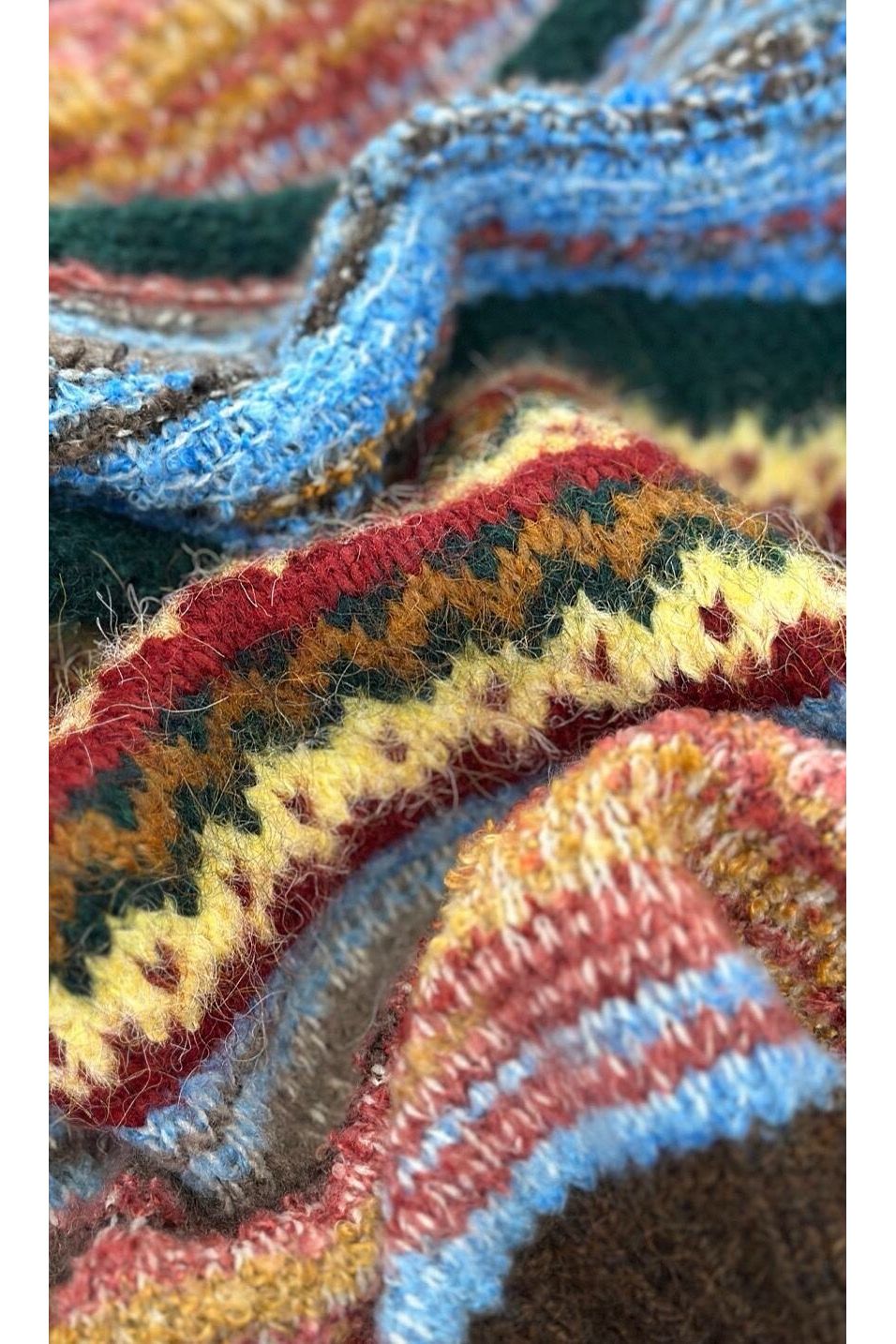 Boho Knit Cardigan met Kleurrijke Strepen