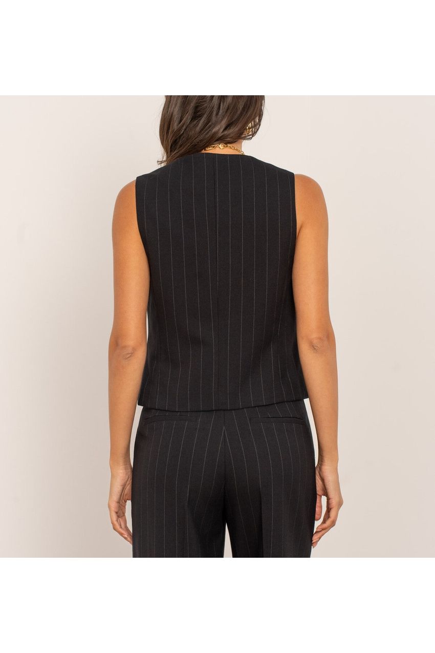 Gilet Gestreept Zwart