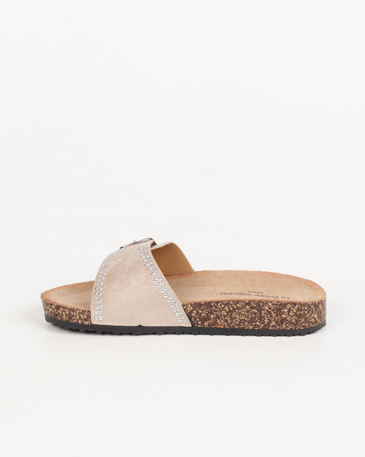 Sparkle Buckle Slippers Nude