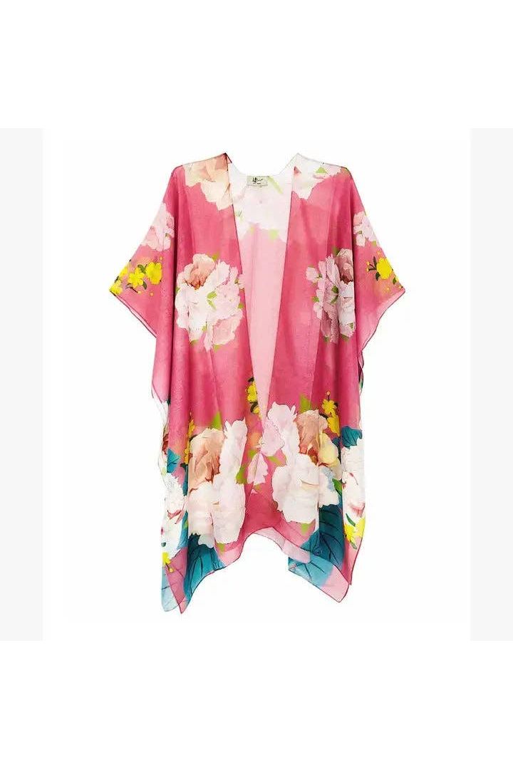 Bloemenkimono/-cover-up: Roze