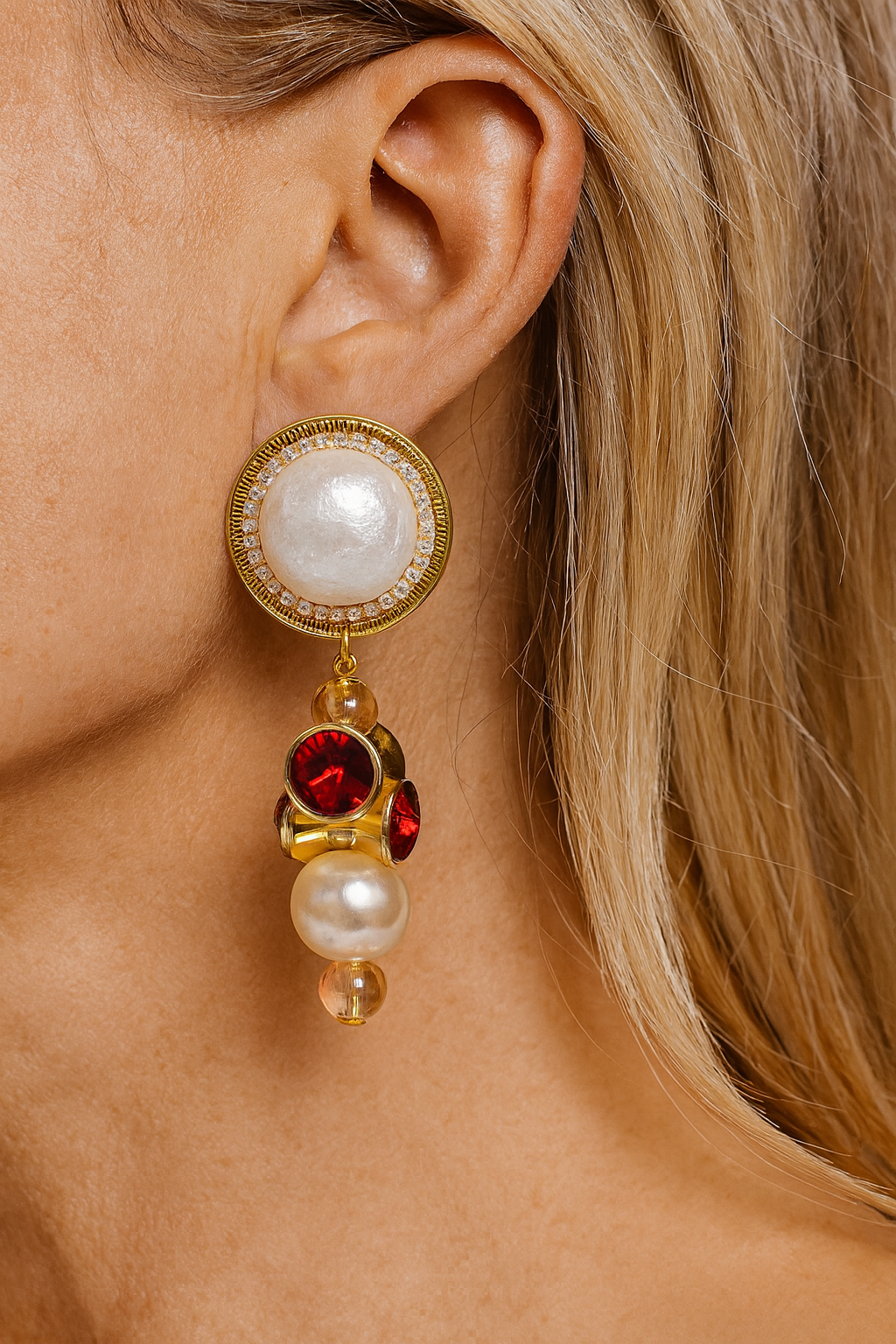 Oorbellen Pearl & Ruby