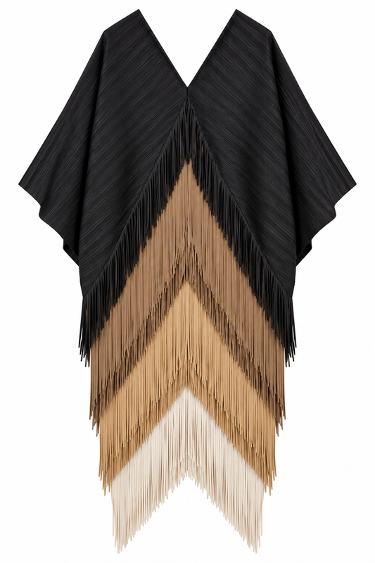 Fringe Statement Jurk Black