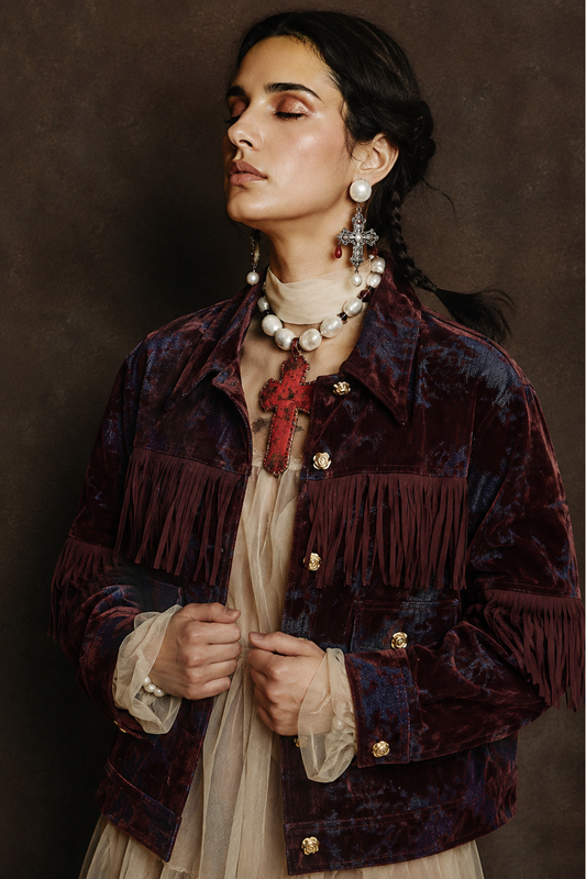 Velvet Fringe Jacket
