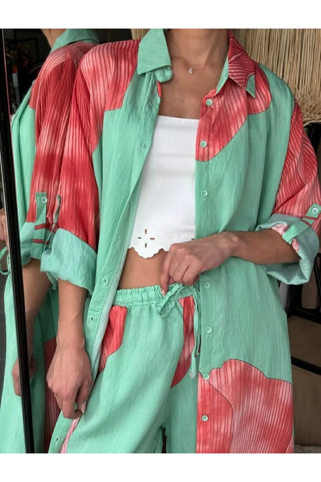 Mint Coral 2-Delig Set