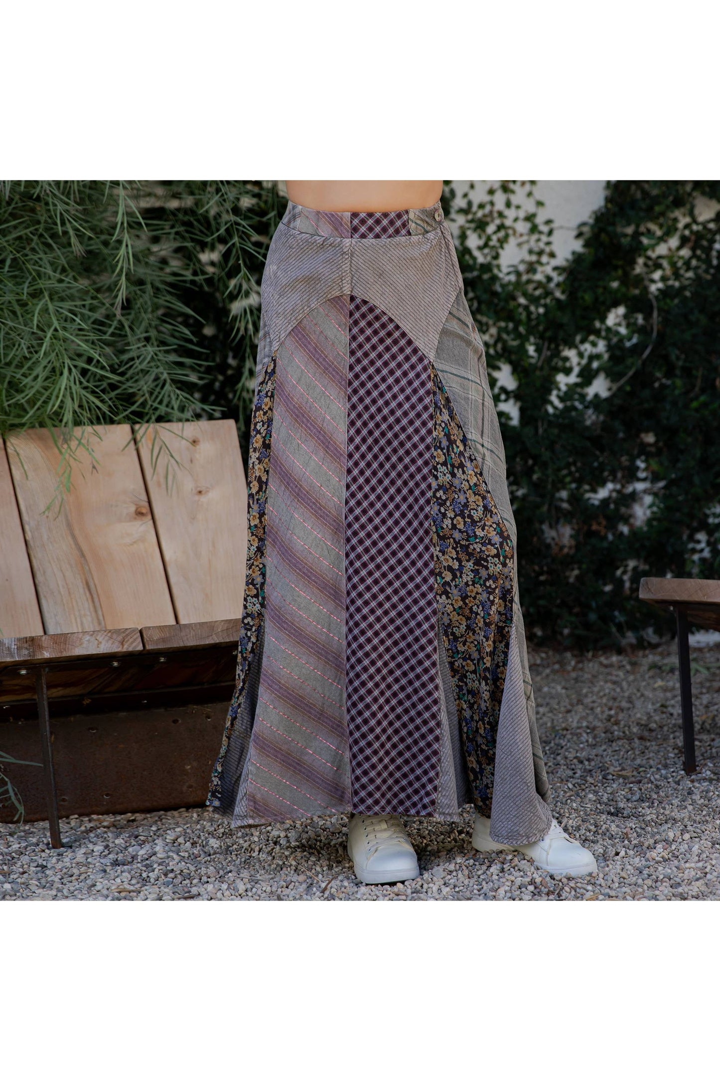 Patchwork Maxi Skirt – Boho Chic