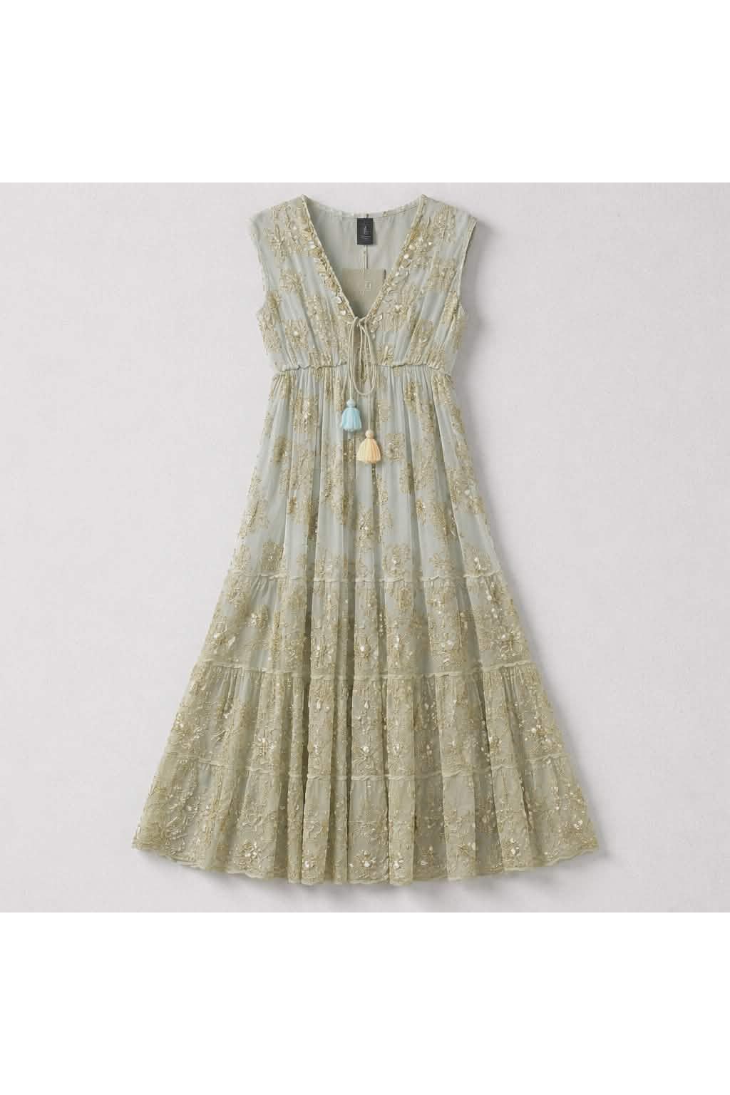 Lange Boho Jurk Aquagroen