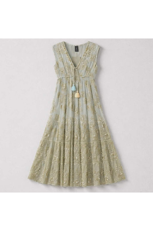 Lange Boho Jurk Aquagroen