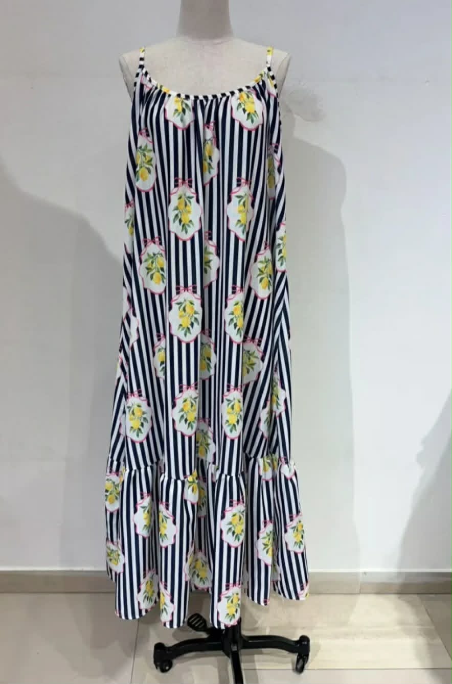 Maxi Jurk Lemon Breeze Marineblauw