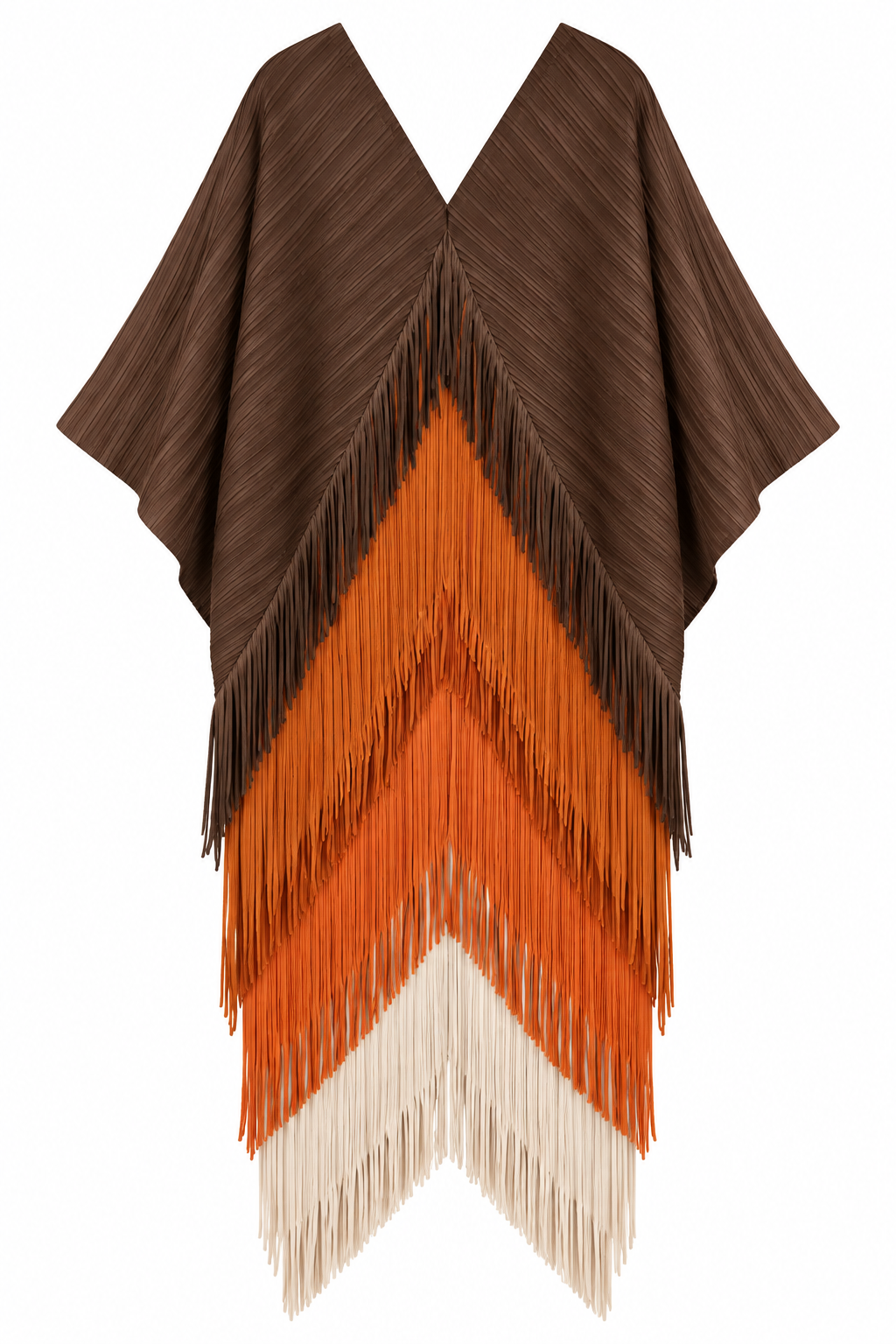 Fringe Statement Jurk Marron
