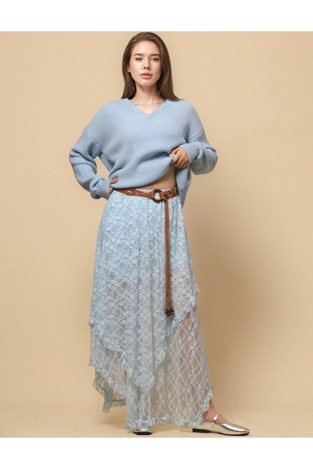 Bohemian Lace Midi Skirt