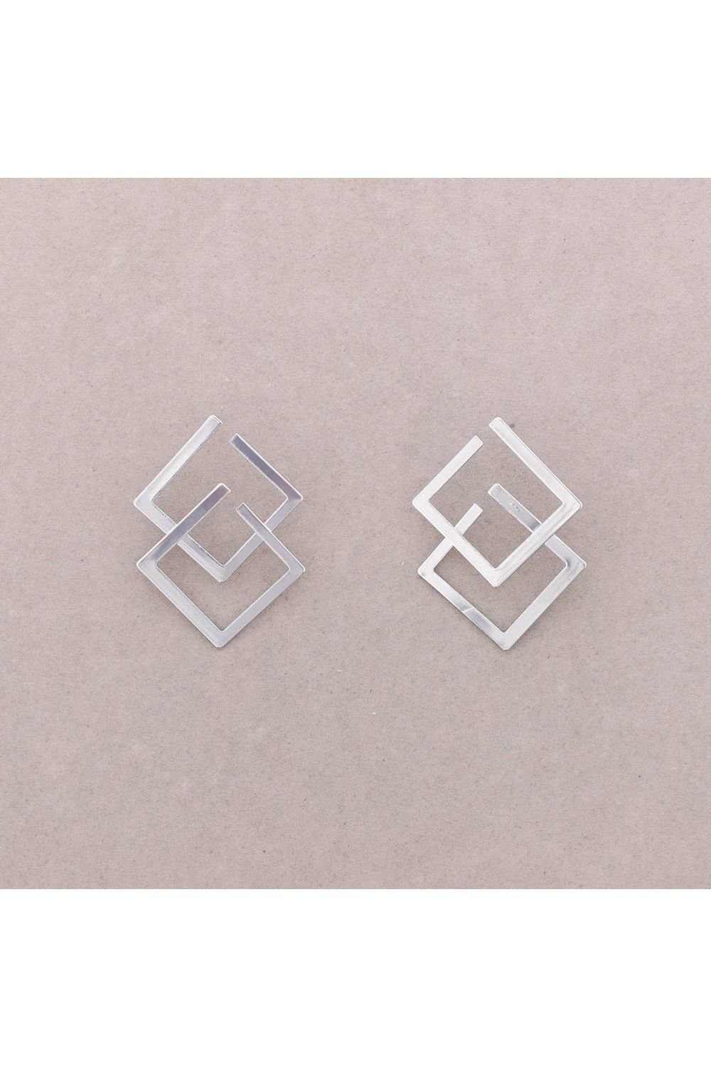 Oorbellen Dubbel Vierkant