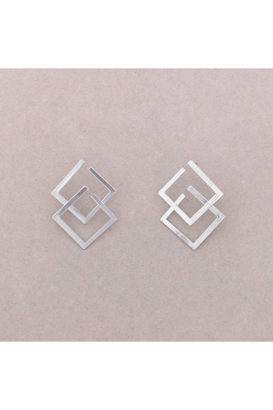 Oorbellen Dubbel Vierkant