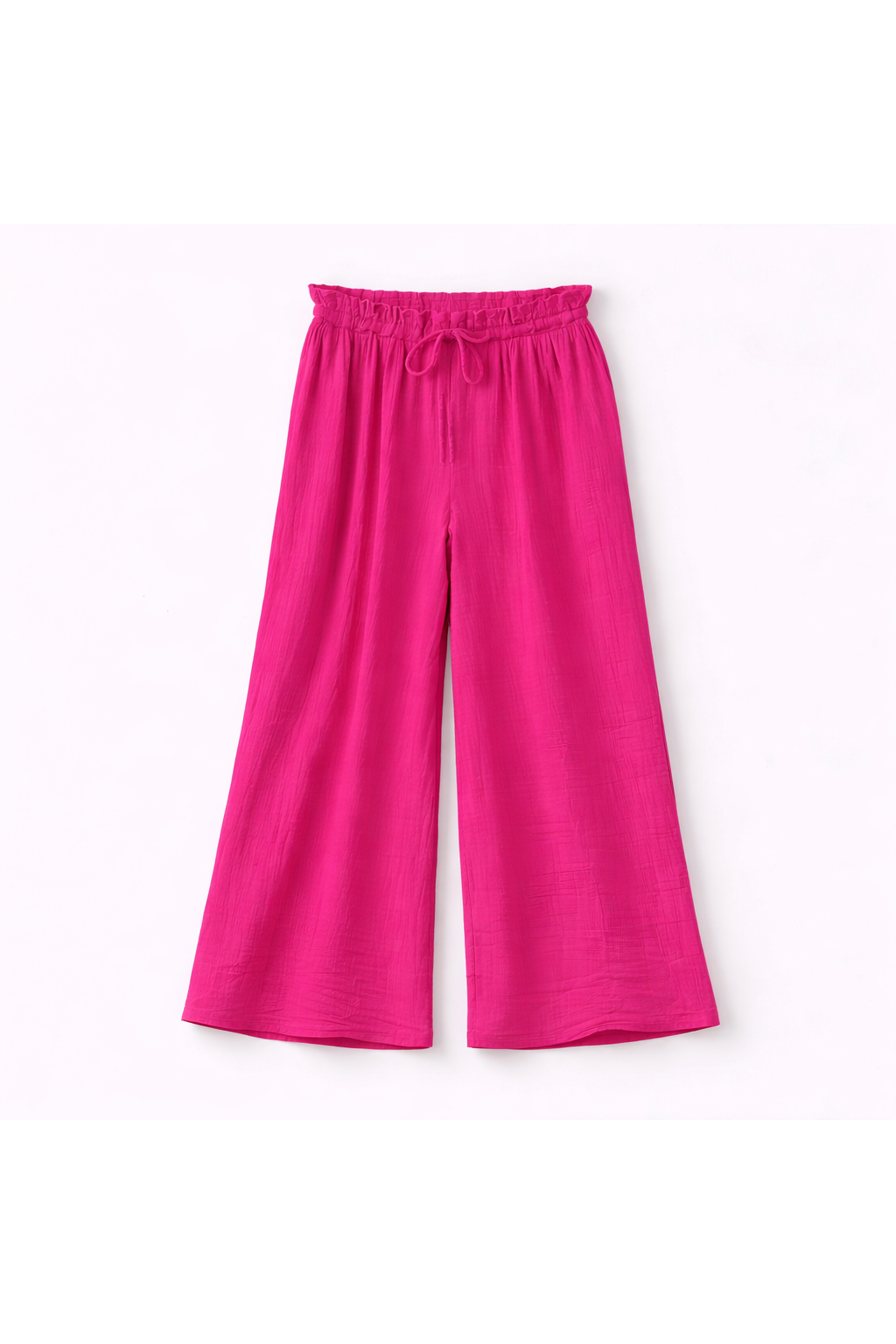 Luchtige broek in gewafeld katoen fuschia
