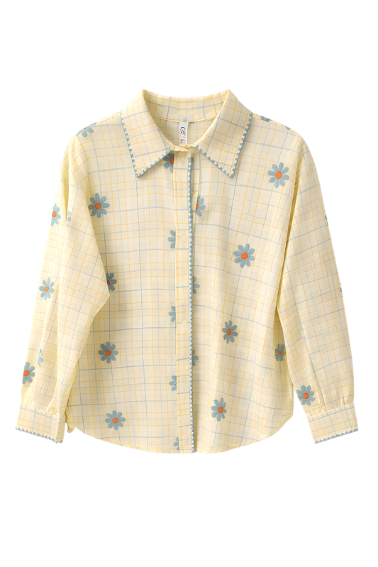 Geborduurde Bloes Met Bloemen