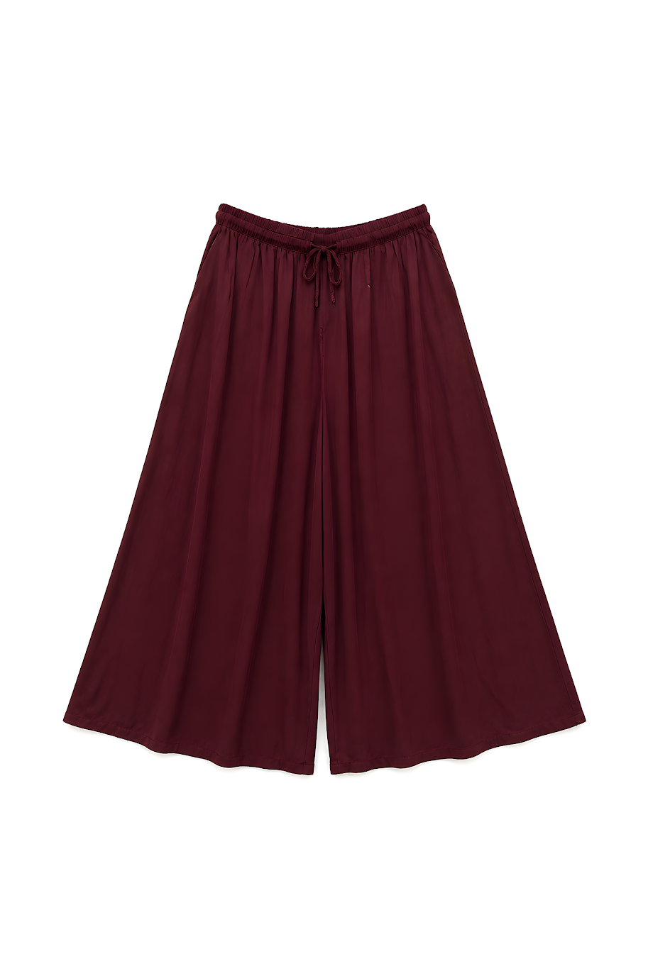 Satin Flow Wide Leg Broek Bordeaux