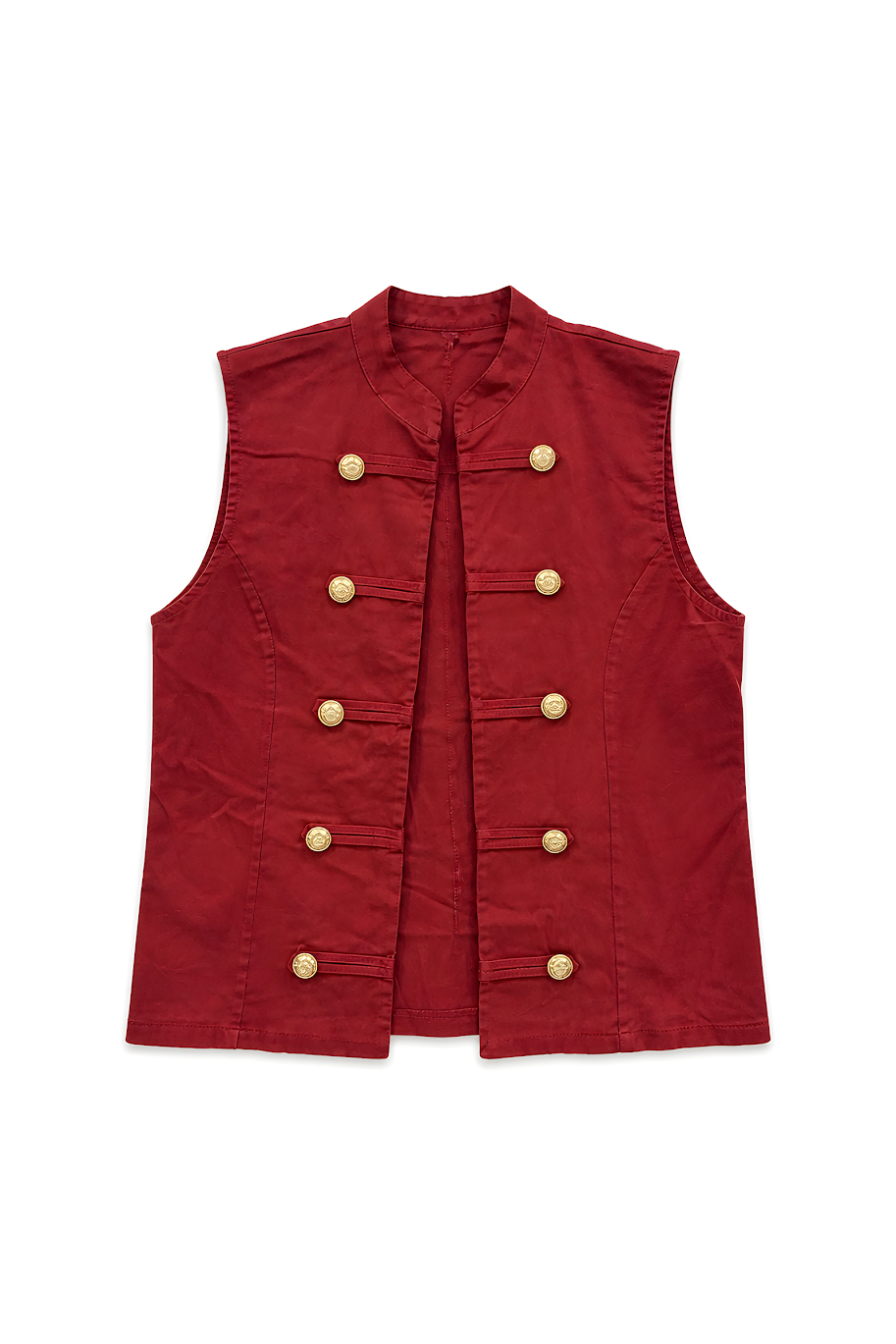 Military Chic Gilet Bordeaux