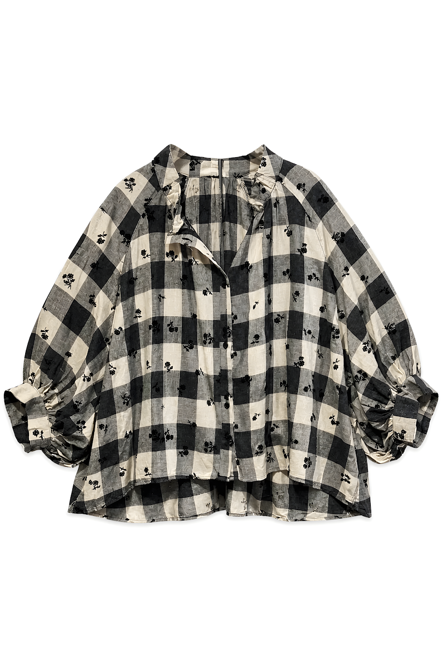 Boho Check & Flowers Blouse