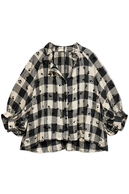 Boho Check & Flowers Blouse