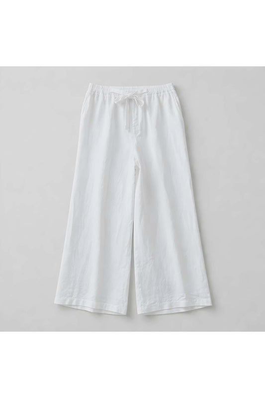 Linnen broek met striklint Wit