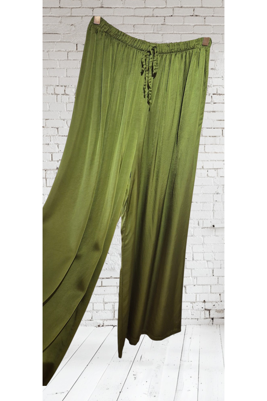 Broek Satijn Groen