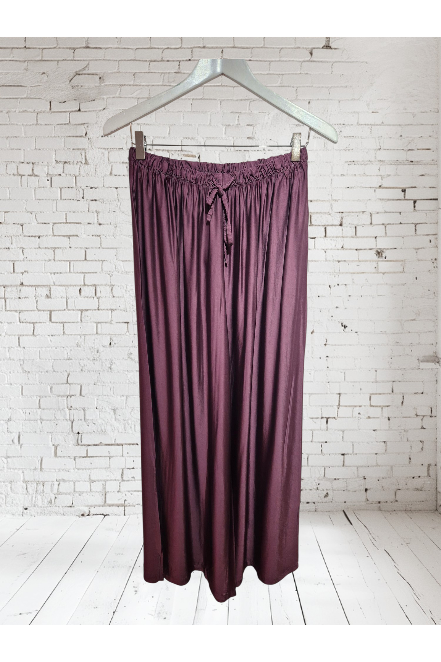 Broek Satijn Aubergine