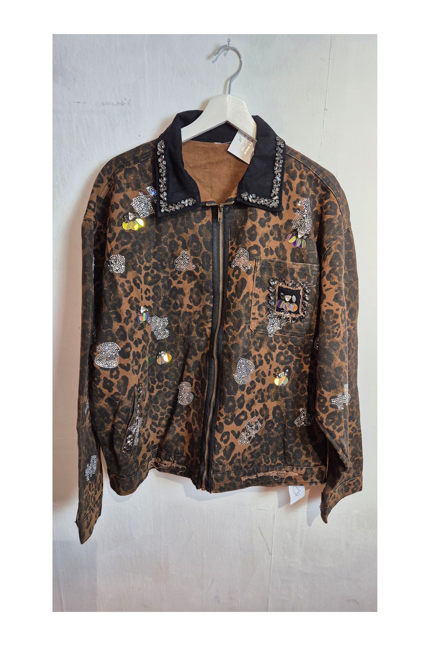 Luipaardvest met Strass & Steentjes