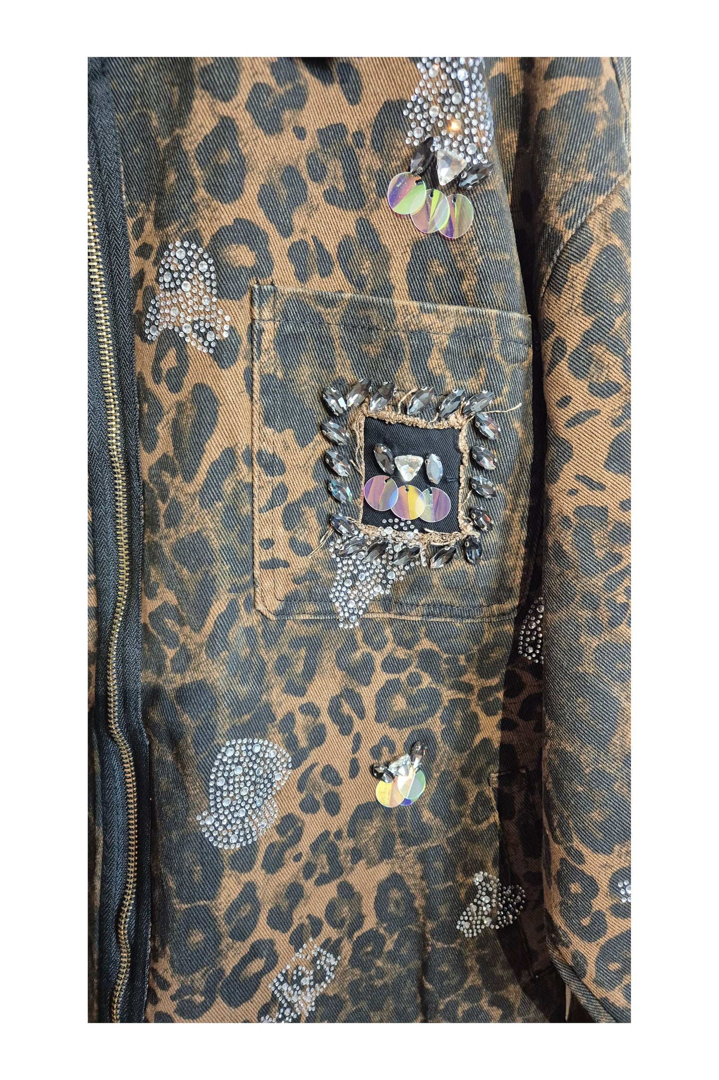 Luipaardvest met Strass & Steentjes