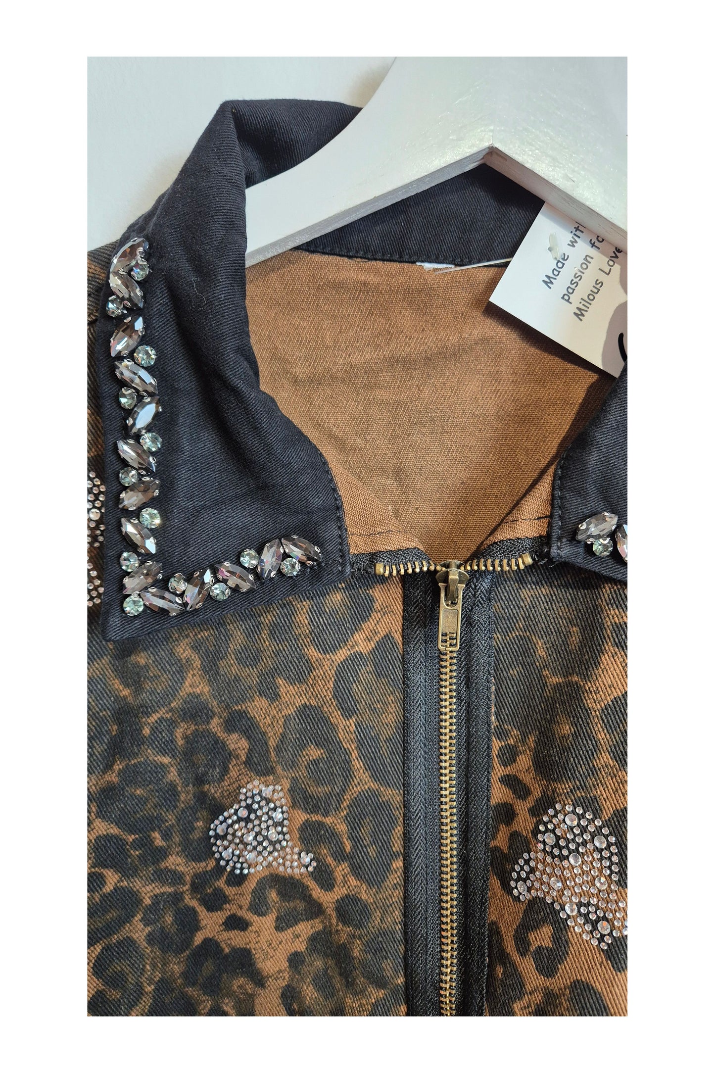 Luipaardvest met Strass & Steentjes
