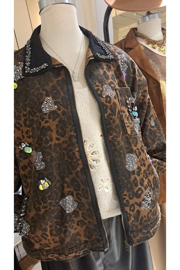 Luipaardvest met Strass & Steentjes