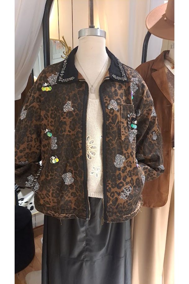 Luipaardvest met Strass & Steentjes